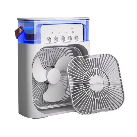 Mini Climatiseur Portable 3-en-1 – Ventilateur, Humidificateur & Diffuseur