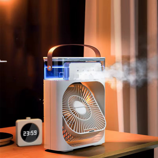 Mini Climatiseur Portable 3-en-1 – Ventilateur, Humidificateur & Diffuseur